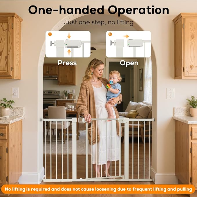 29.5-54.2" Magnetic Baby Gate for Stairs, Baby Safety Essentials, Auto Close - Image 9