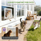 Cat Door for Window, 4 Locking Modes for Safety Cat Window Door, Fits 14"-24" - Image 8