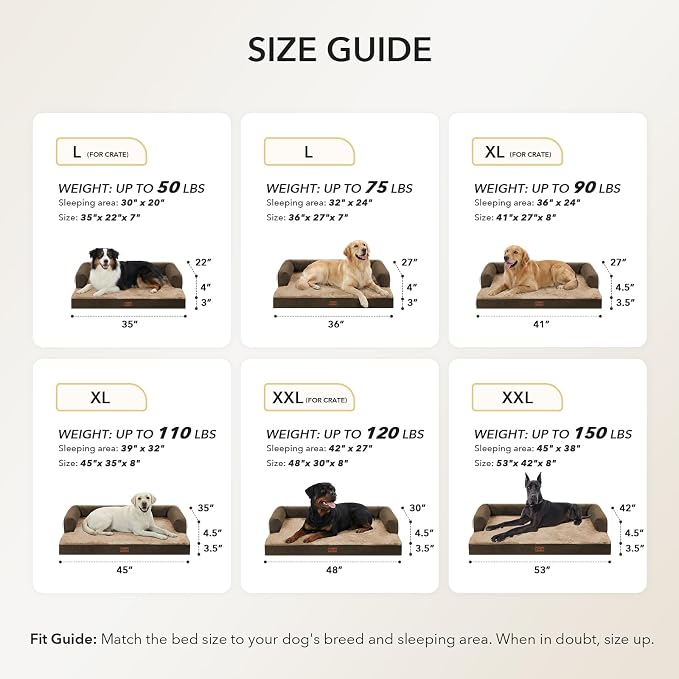 Orthopedic Dog Beds for Large Sized Dogs, Waterproof Egg Crate Foam Large Dog - Image 5
