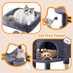 DUMOS Small 44 Inch Cat Tree Tower, Cat Climbing Tower - Image 6