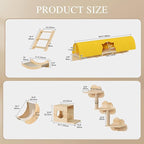 Cat Wall Shelves, 13-in-1 Solid Wood Wall-Mounted Cats Furniture Set - Image 2