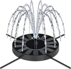 Solar Fountain Pump with Spray Height Adjustment, Upgrade Glass Solar Bird Bath by SEIRMEP