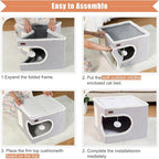 Cat Bed for Indoor Cats Cube House, Covered Cat Cave Beds & Furniture - Image 4