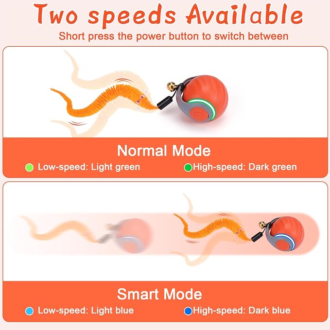 BABORUI 2Pack Orange Interactive Cat Toy Ball - Image 4