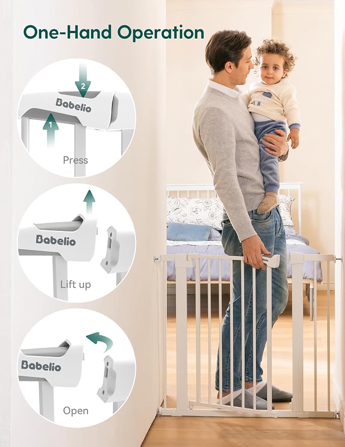 Babelio Metal Baby Gate, 29-43" Auto Close Easy Install Pet Gate PressGuard P7 - Image 4