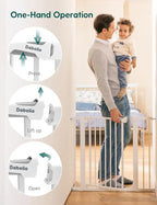 Babelio Metal Baby Gate, 29-43" Auto Close Easy Install Pet Gate PressGuard P7 - Image 4