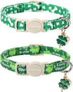 Lionet Paws 2pcs Pack St. Patrick Cotton Cat Collar, Breakaway Buckle by lionetpaws
