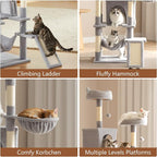 Sweetcrispy Cat Tree 75 Inch, Large Multi-Level Tall Cat Tree Tower - Image 4