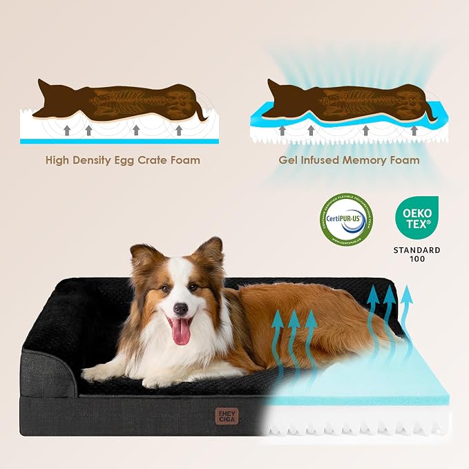 EHEYCIGA Orthopedic Dog Bed Medium Size Dogs, Memory Foam Dog Bed - Image 4