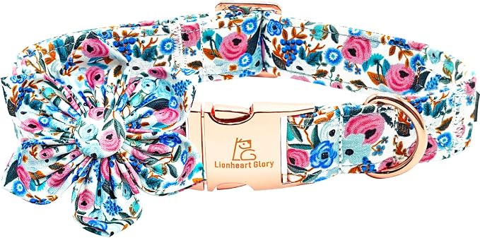 Lionheart glory Dog Collar Flowers Collar Floral Dog Collar by LionheartGlory
