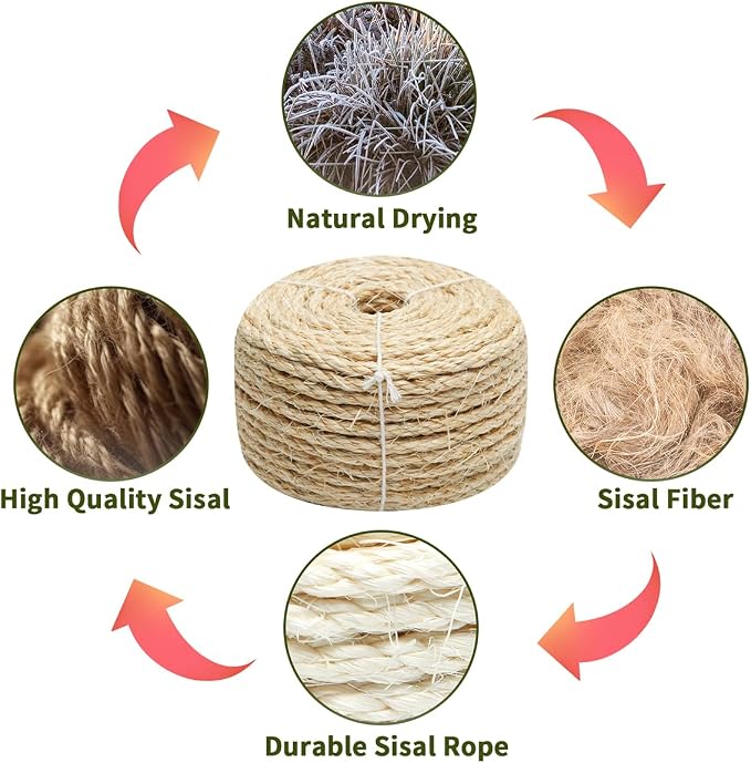 Natural Sisal Rope 1/4 Inch by 32-Feet - Image 4