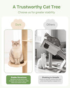 Floor to Ceiling Cat Tree, Adjustable Height, 4 Level Tall Cat Tree Tower - Image 8