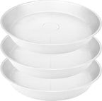 3 Pack of 26 inch Plant Saucer, 4.2" Depth Tray, Large Deep Garden Plastic by Bleuhome