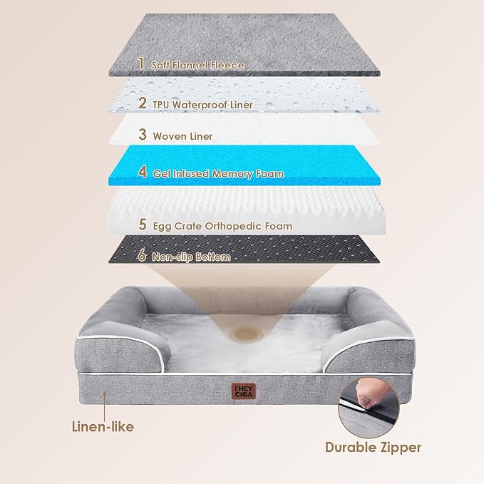 EHEYCIGA Orthopedic Dog Beds for Extra Large Dogs 44x32Inch, Waterproof Memory - Image 5