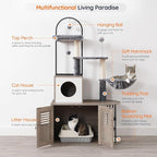 HOOBRO Cat Tree with Litter Box Enclosure, Arched All-in-One 31.5" Cat Tower - Image 6