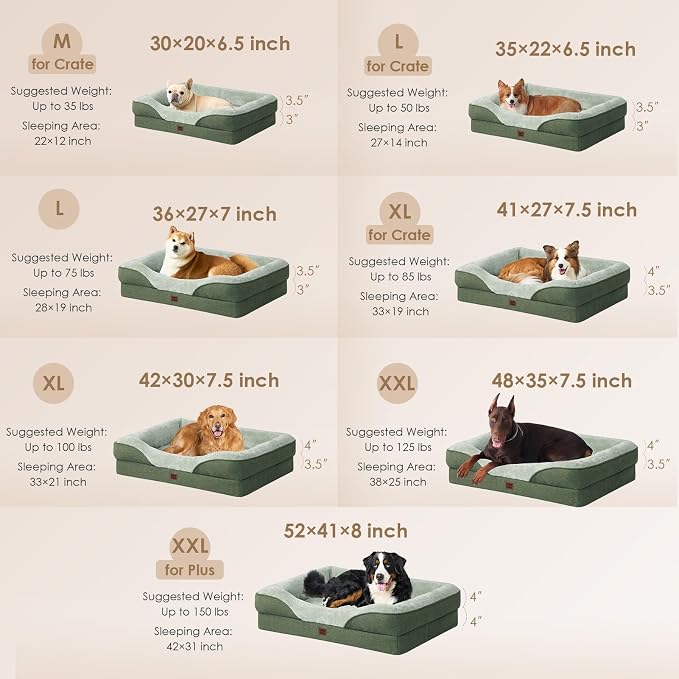 EHEYCIGA Orthopedic XL Dog Bed for Large Sized Dog, Waterproof Liner & Washable - Image 2
