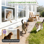 Cat Door for Window, 4 Locking Modes for Safety Cat Window Door, Fits 14"-28" - Image 8