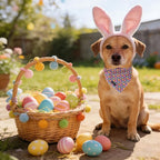 ARING PET Easter Dog Bandanas, Cute Purple Colorful Eggs Pet Bandana Scarf - Image 5