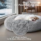 JOLLYVOGUE Calming Dog Bed Medium Size Dog, Anti-Anxiety Donut Medium Pet Bed - Image 4