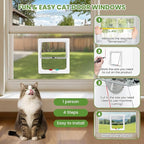 Cat Door for Window, 4 Locking Modes for Safety Cat Window Door, Fits 14"-28" - Image 7