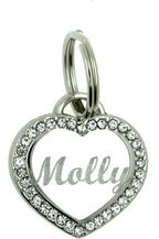 Custom Engraved Personalized Stainless Steel Small Heart Rhinestones Dog Cat by Yippo+Accessories