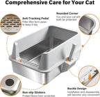 2 Pack Stainless Steel Litter Box, XL Metal Cat Litter Box - Image 4