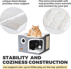 Cat Bed for Indoor Cats, Covered Cat Cave House & Furniture - Image 6