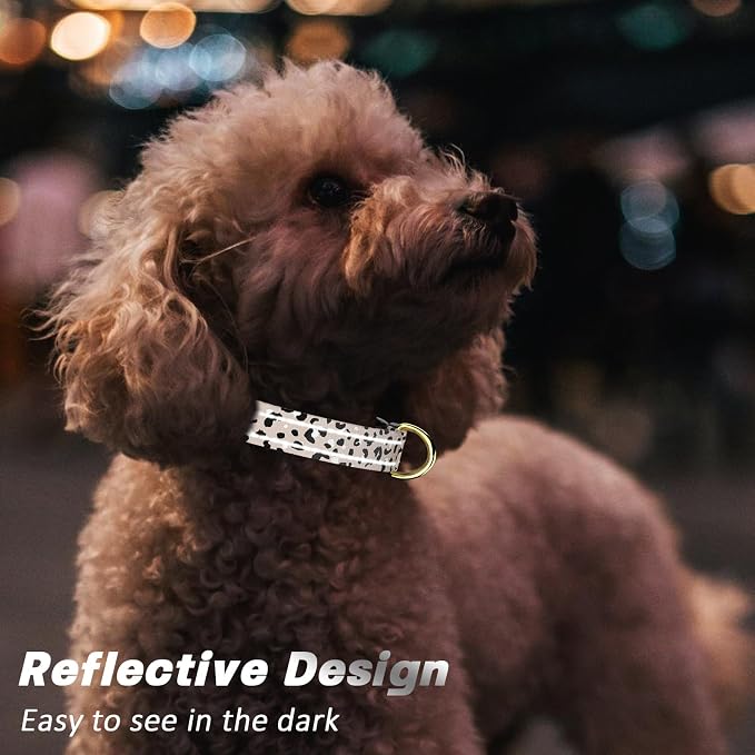 Reflective Dog Collar for Small Dogs, Cute Leopard Style Adjustable Heavy-Duty - Image 3