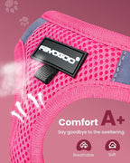 FAYOGOO Pink Solid Cat Harness and Leash Set, Escape Proof, Adjustable - Image 2