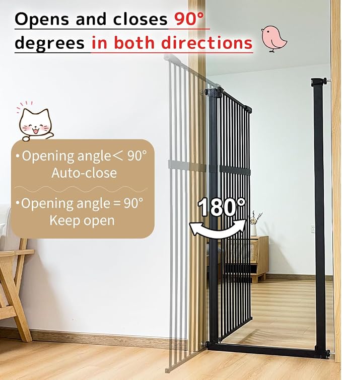 Lumizone Extra Tall Pet Gate 55.12" High Pressure Mounted 38.39"-42.51" Extra - Image 7