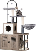 HOOBRO Cat Tree with Litter Box Enclosure, Arched All-in-One 31.5" Cat Tower by HOOBRO