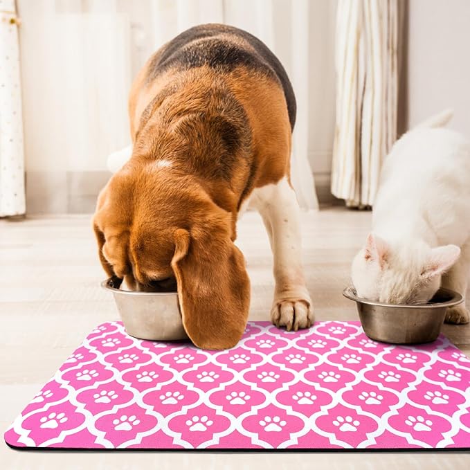 Dog Food Mat 17X30 Inch Pet Feeding Absorbent Mats - Image 7
