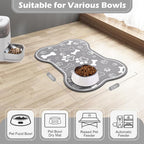 Dog Cat Food Mat, Rapid Absorbent Pet Feeding Mat, Bone Shaped Dog Placemat - Image 7