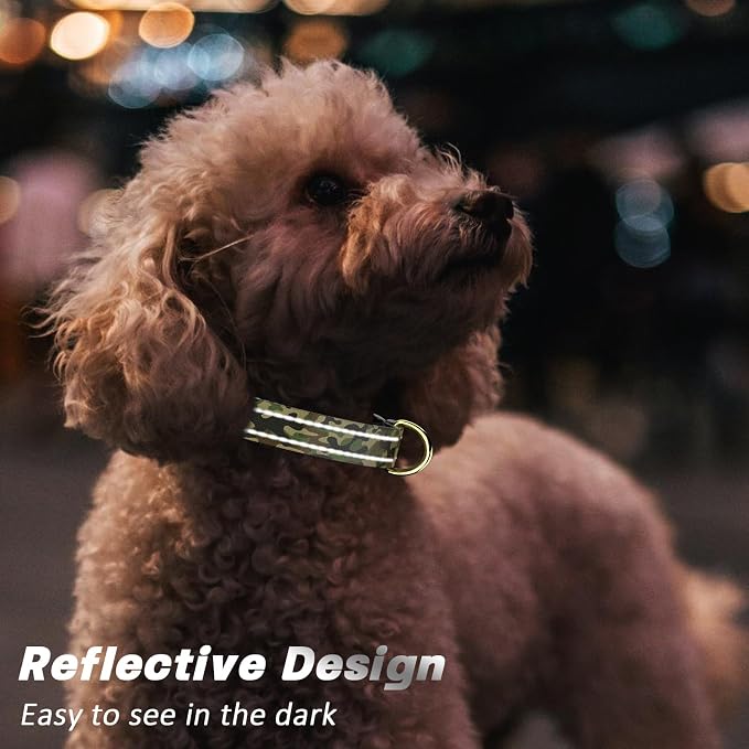 MOODEL Reflective Dog Collar for Medium Dogs, Cute Camouflage Adjustable - Image 3