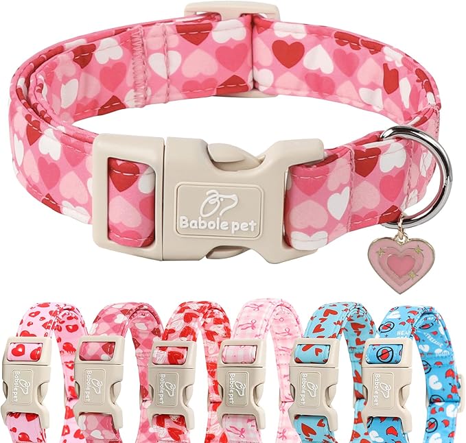 Valentines Dog Collar for Medium Dogs by Babolepet