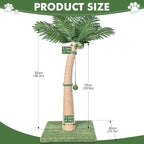 Palm Tree Cat Scratching Post, 3 Interactive Balls and Curved Design Scratching - Image 3