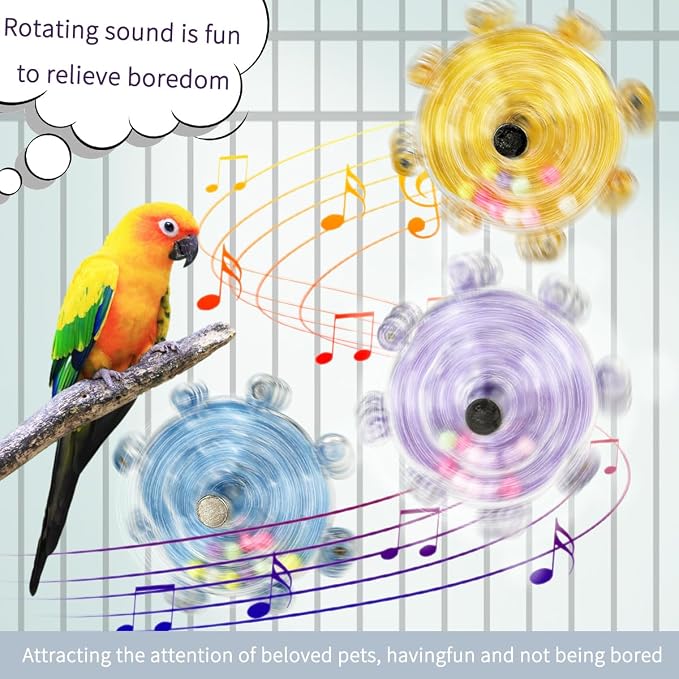 Parakeet Toys, Interactive Parrot Training Toys, Rotating Parrot Cage Bird Toys - Image 4