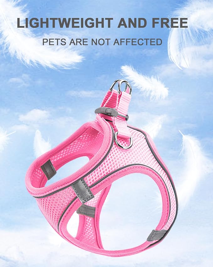 XXXS Orange Soft Mesh Dog Harness and Leash Set, No Escape Puppy Harnesses - Image 2