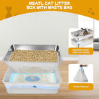23.6''x15.7''x6'' Stainless Steel Sifting Litter Box, XL Large Metal Sifting - Image 5