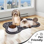 Dog Cat Food Mat, Rapid Absorbent Pet Feeding Mat, Bone Shaped Dog Placemat - Image 7