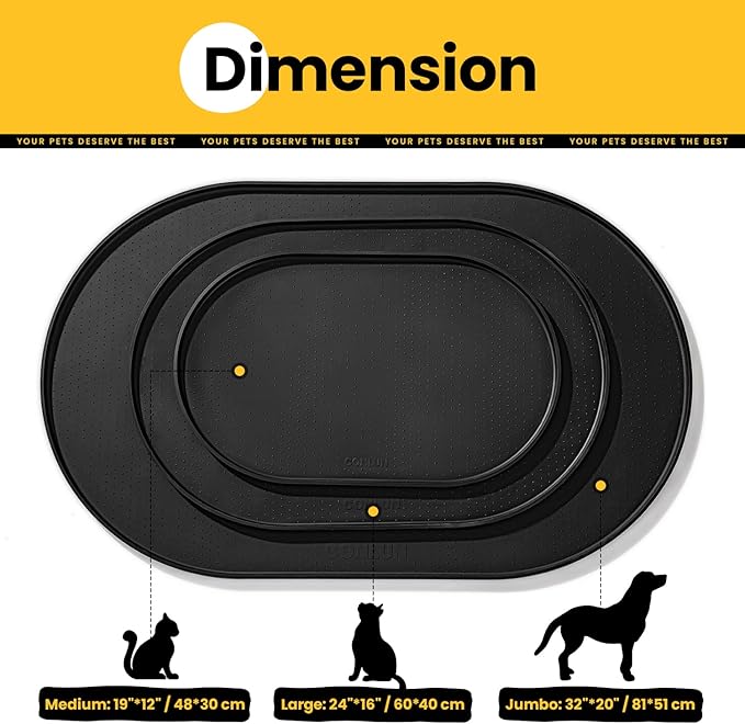 Dog Food Mat, Raised Edges Pet Food Mats - Image 4