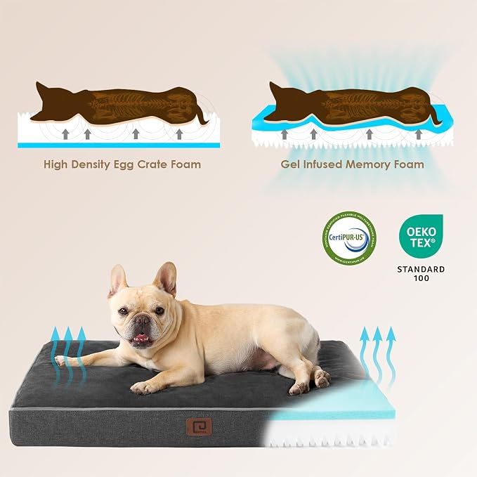 EHEYCIGA Waterproof Dog Bed Orthopedic 35"x23", Memory Foam Pet Bed - Image 4
