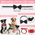 Dog Bow Ties for Large Dogs, KOOLMOX Wine Red Adjustable Dog Collar Bow Tiefor - Image 2