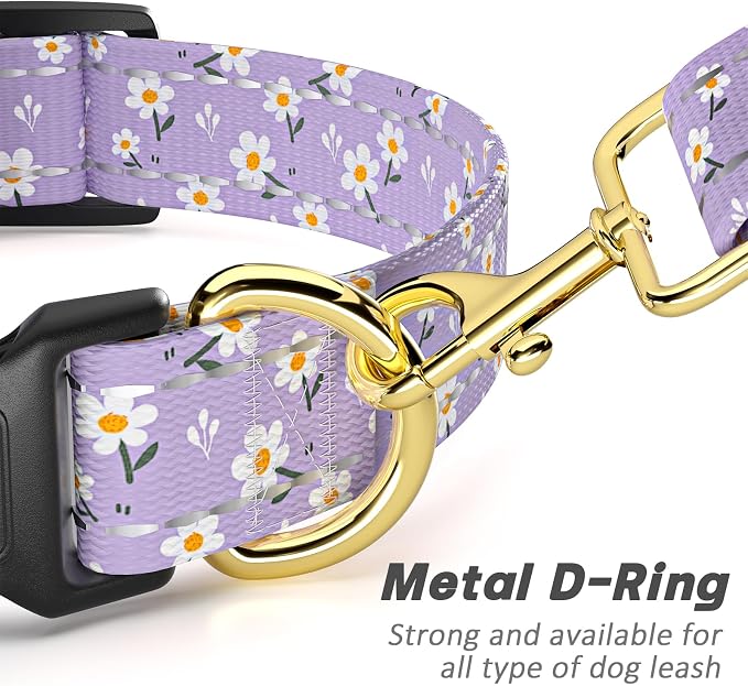 Reflective Dog Collar for Extra Small Dogs, Cute Flower Theme Adjustable - Image 5