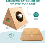 Modular Cardboard Cat Condo System, Triangle Cat Tunnel Module, Foldable - Image 4