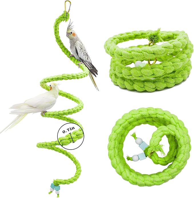 59 Inches Spiral Rope Perch, Cage Stand Pole Accessories, Climbing Toy - Image 4