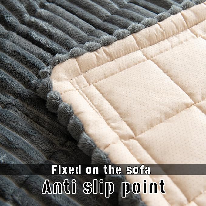Sofa Cover Fuzzy Couch Cover for Pet, Couch Covers for Dogs Washable Non-Slip - Image 4