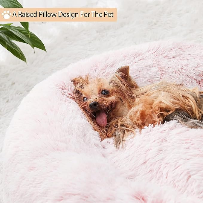 WNPETHOME Calming Dog Bed for Large Dogs, Anti-Anxiety Donut Pet Bed, Fluffy - Image 4