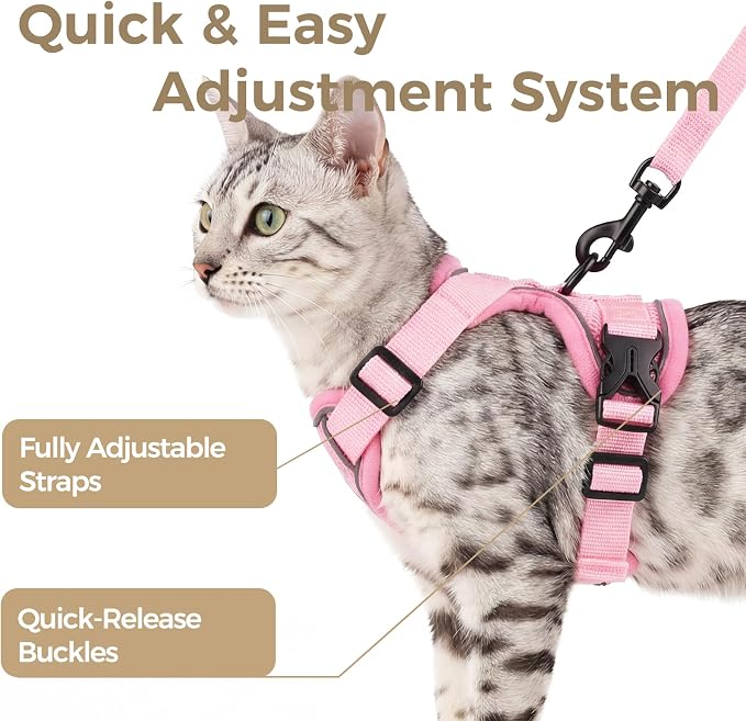 Cat Harness and Leash Set Escape Proof Tactical Small Kitten Harness Emotional - Image 4
