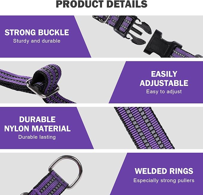 Hikiko Martingale Collar for Dogs Reflective Nylon Dog Collar - Image 2